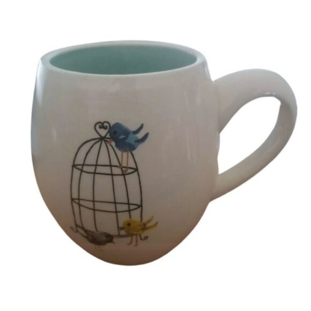 Magenta Coffee Mug Magenta Birds Birdcage Aqua M Stamp Rare
